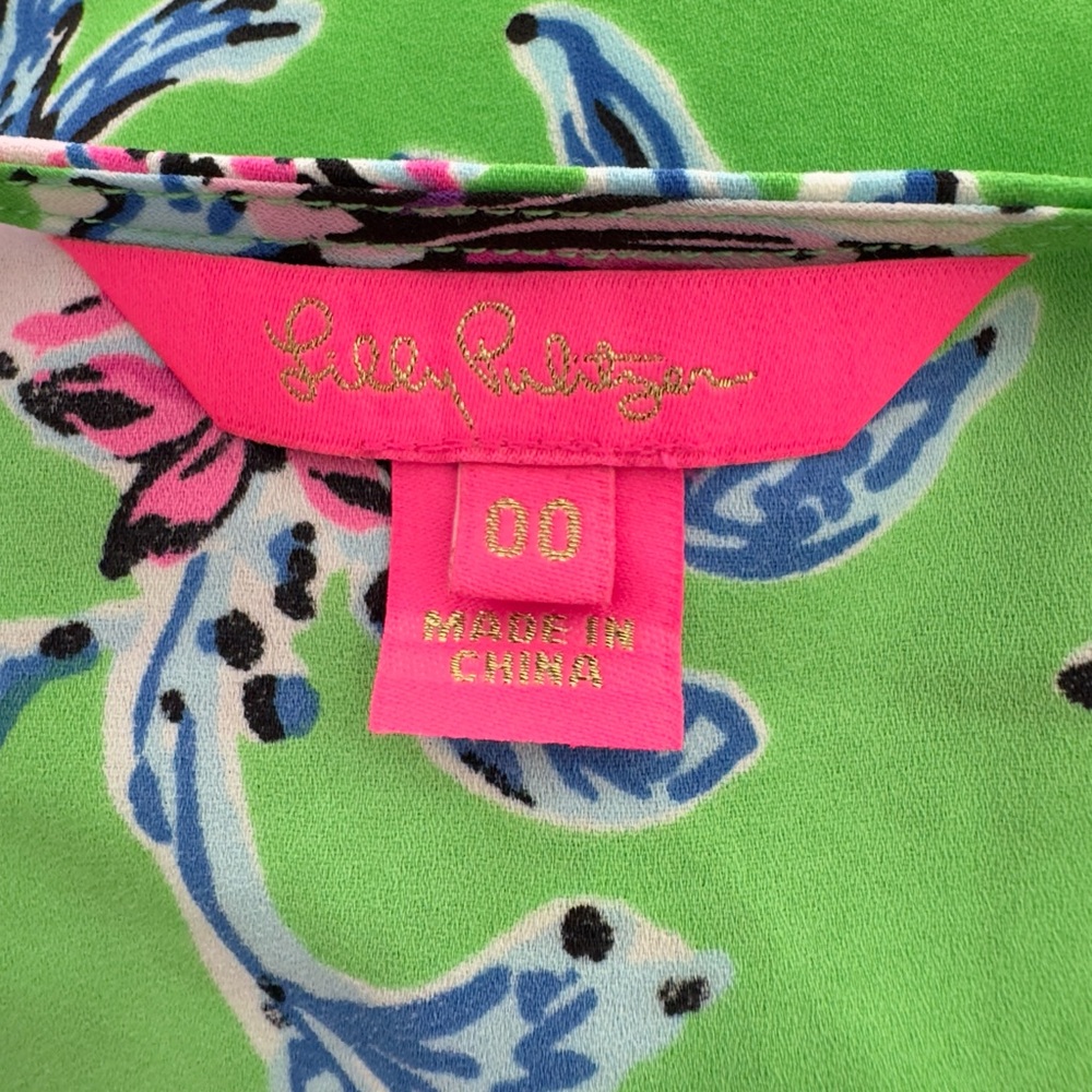 Lilly Pulitzer Cristiana Stretch Midi Dress Gecko Green Brewsters Blooms Sz 00 - Picture 11 of 16